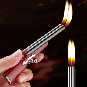 NEW Cool Gadgets Candle Lighter Creative Mini Gun Dual Flame Refillable Butane Gas Lighter Gifts for Men