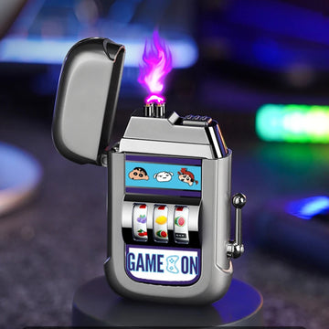 2025 Dual Arc Plasma Lighter with Fruit Pattern, USB-C Rechargeable Windproof for Cigar Outdoor & Creative Adult Gifts