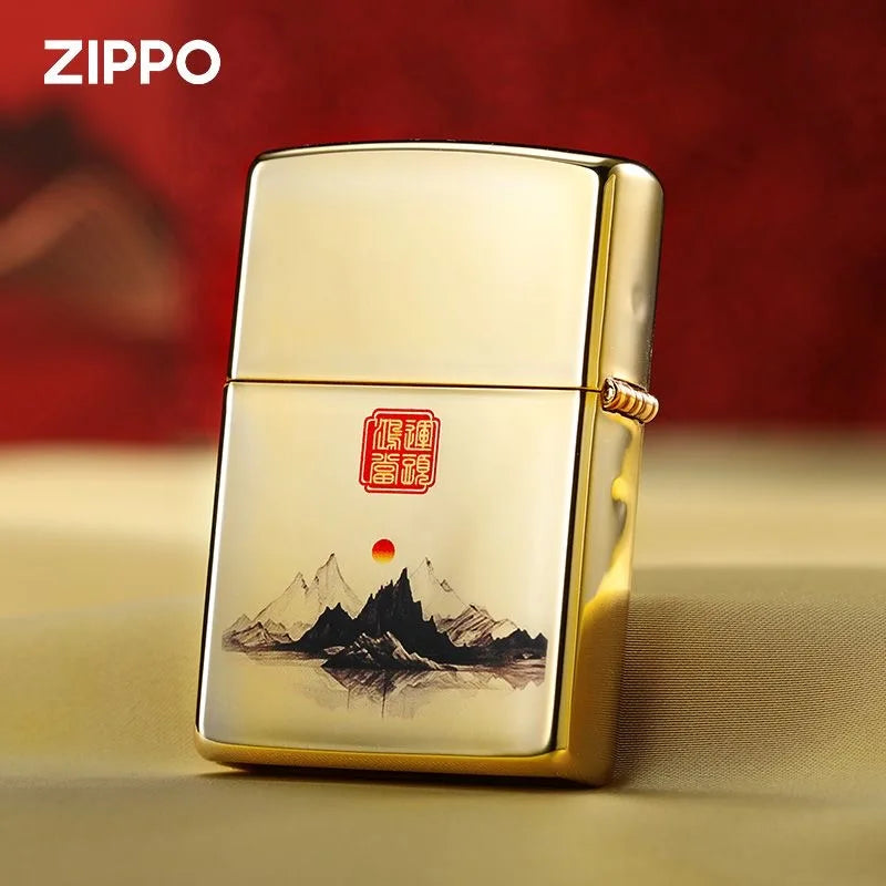 Zippo lighter High Polish Chinese Stylish Painting Windproof Collection in box