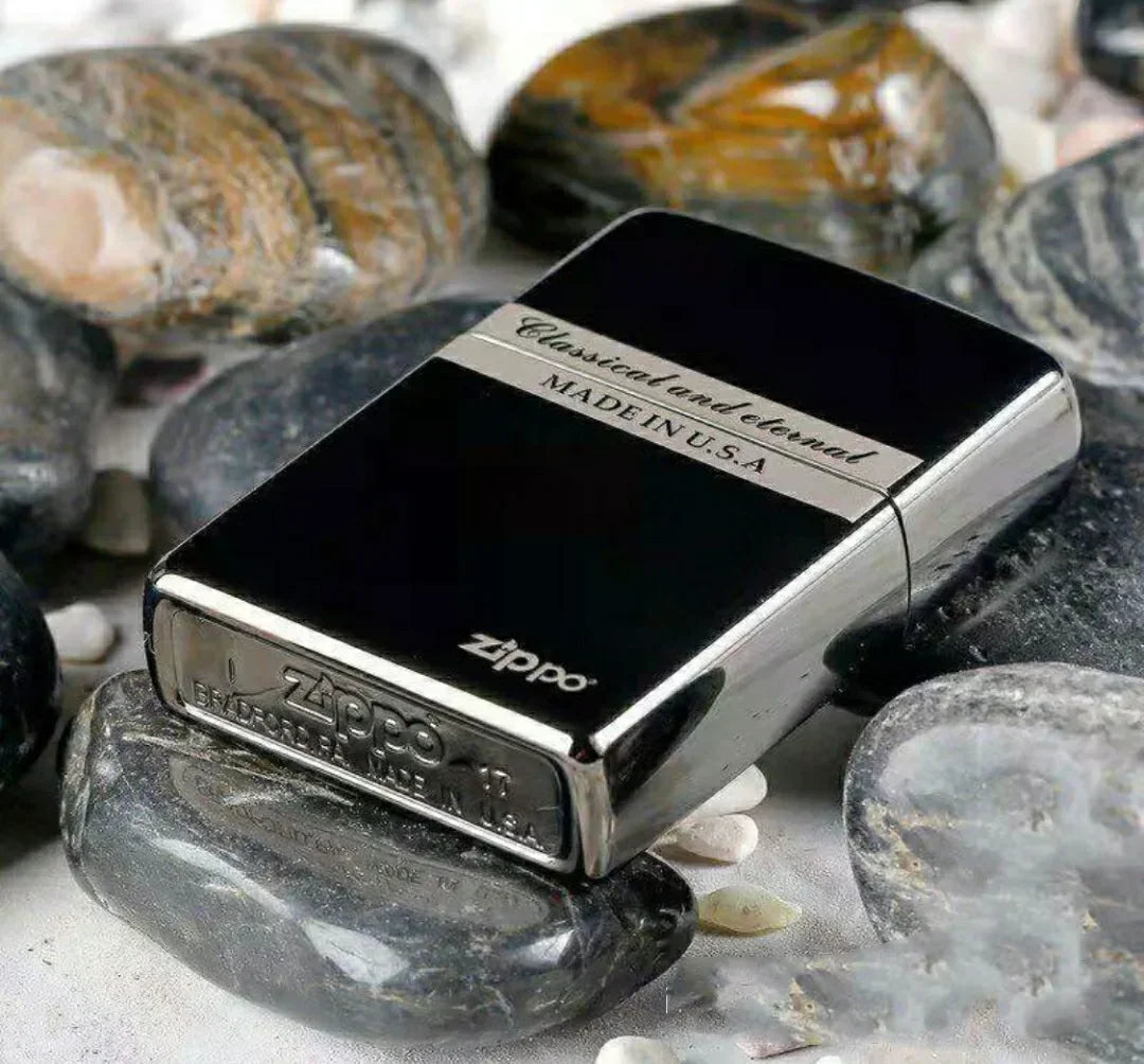 Zippo lighter Black Chrome Classic and Eternal Design Collection in box