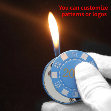 Creative and Innovative Casino Chips Gas Lighters Portable Metal Personality Butane Ignition Engine Oil Mini and Fun Gadgets