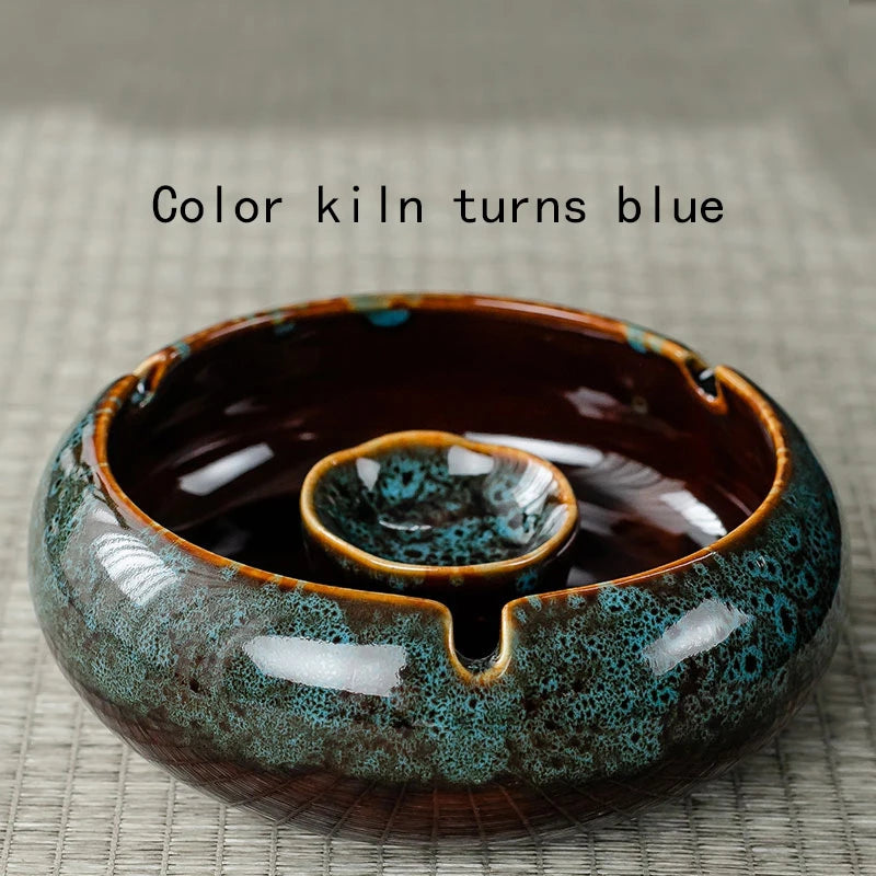 Nordic Chinese style large ashtray, ceramic, creative - personality - trend - European home living room ashtray