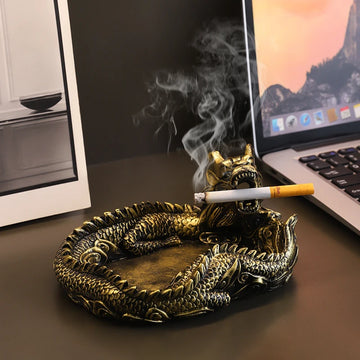 Creative Panlong Ashtray Series Decoration Living Room Office Desktop Decoration Retro Home Multi Functional Gift for Boyfriend