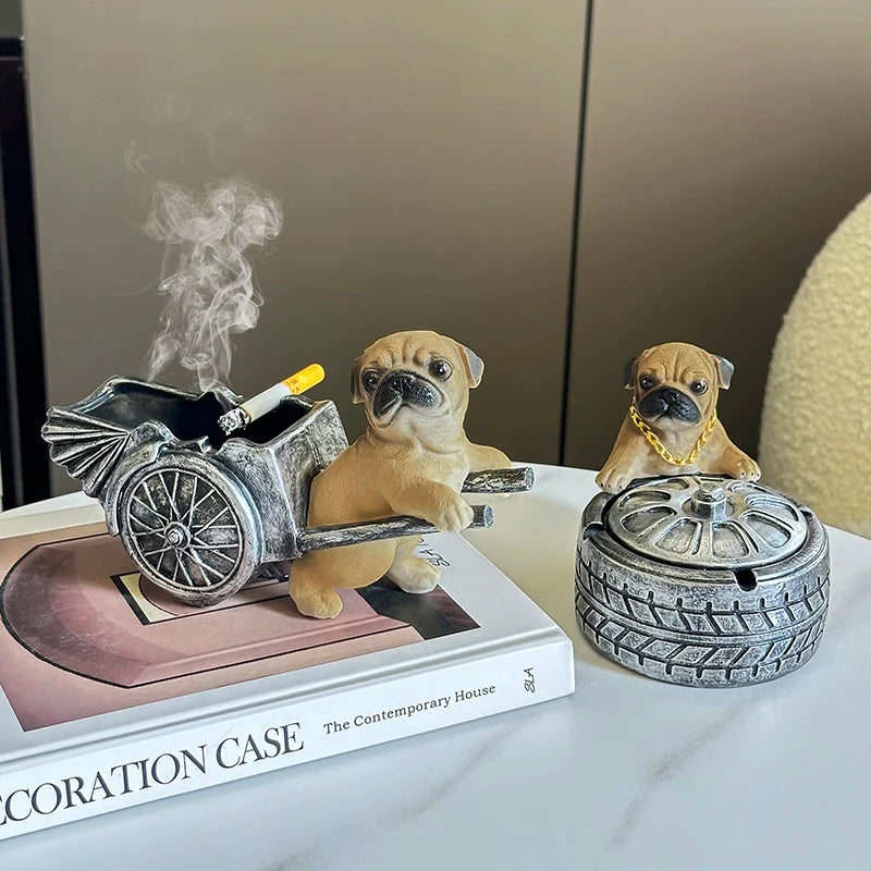 Ashtray Puppy Cart Series Decorations Creative Personalized Fashionable Home Living Room Office Decorations Gifts